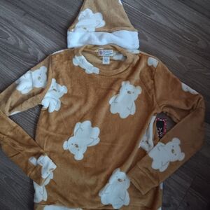 Teddy Plush Pajama Top + Matching Elf Hat Set | Cozy Club Boutique | Super Soft